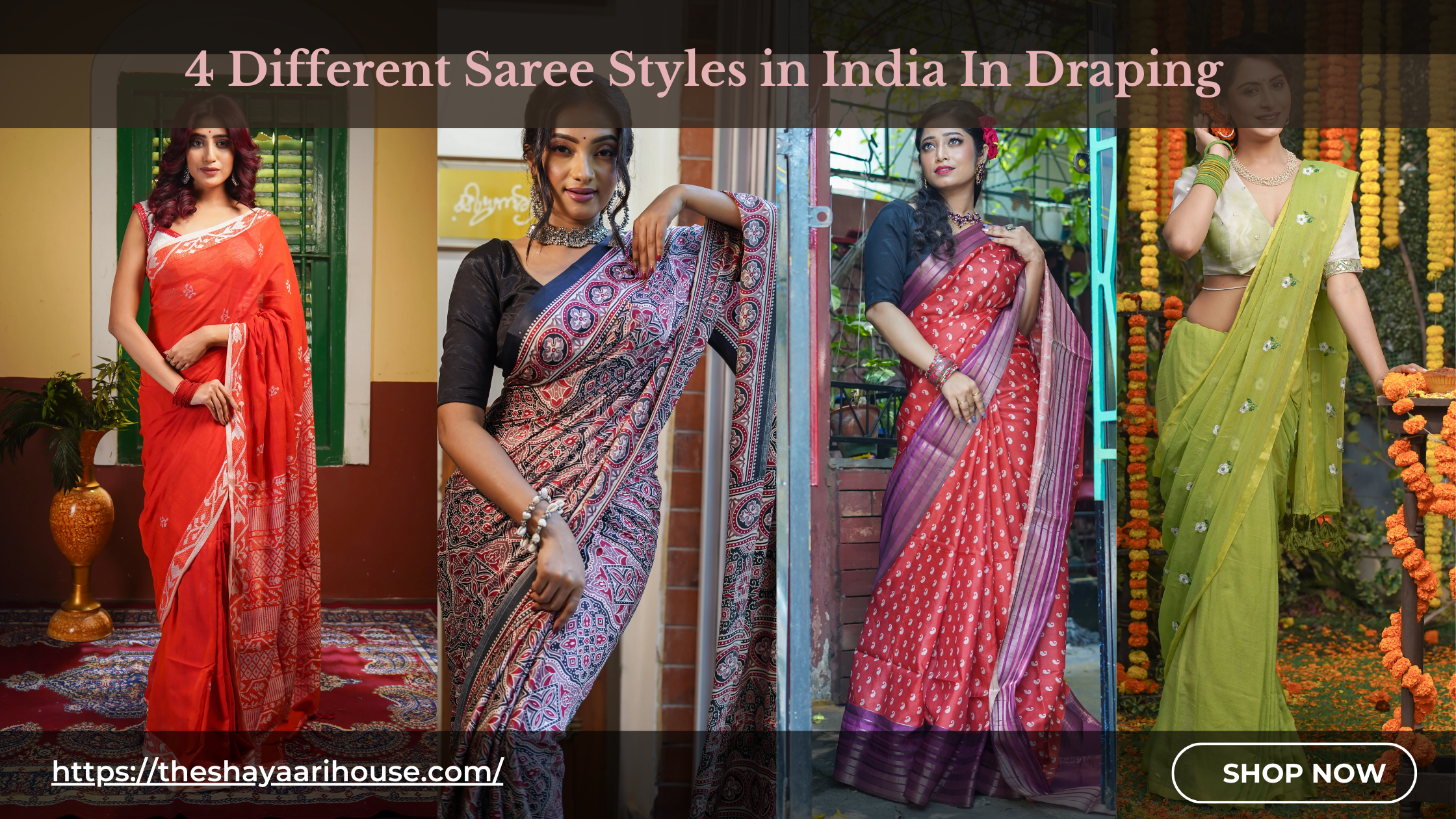 4 Different Saree Styles in India In Draping