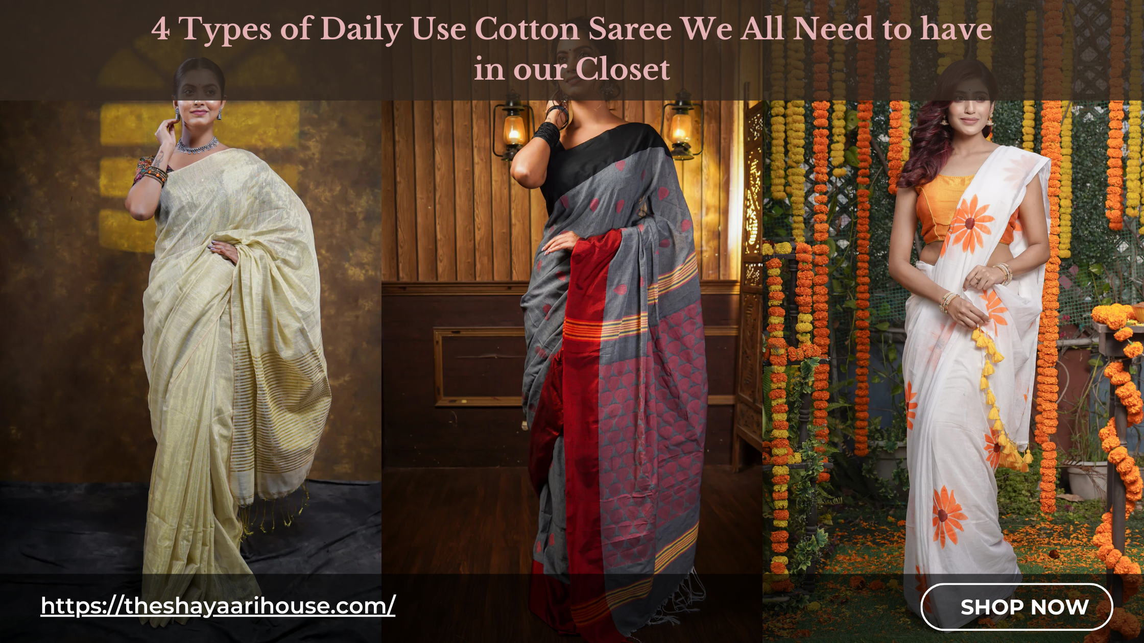4 Types of Daily Use Cotton Saree We All Need to have in our Closet