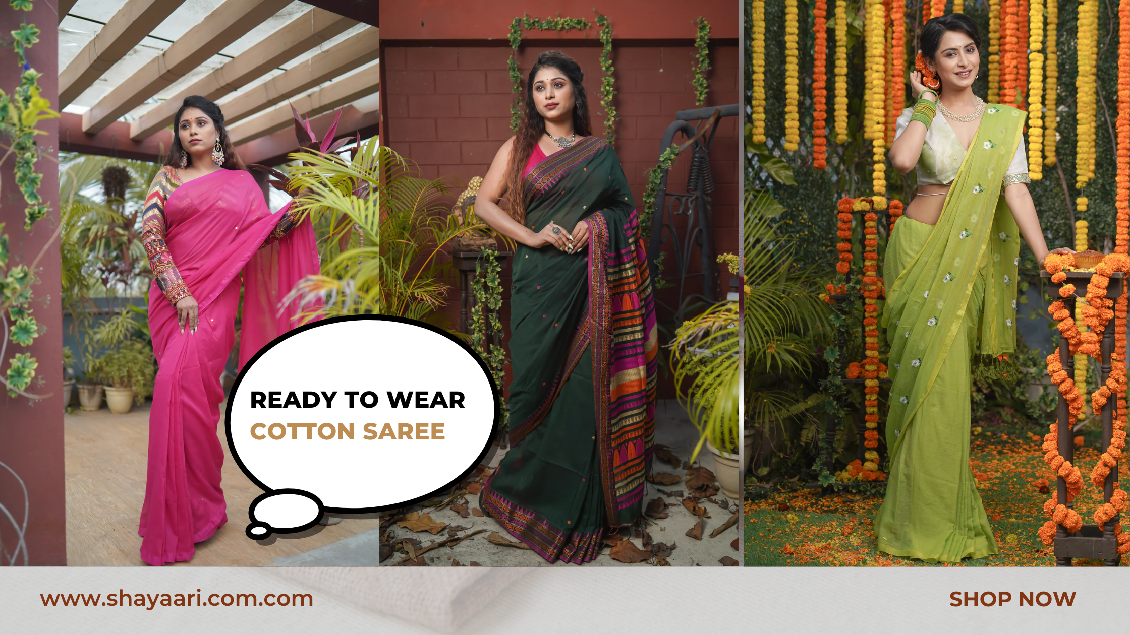 Buy 4 Latest Ready To Wear Cotton Saree from Shayaari