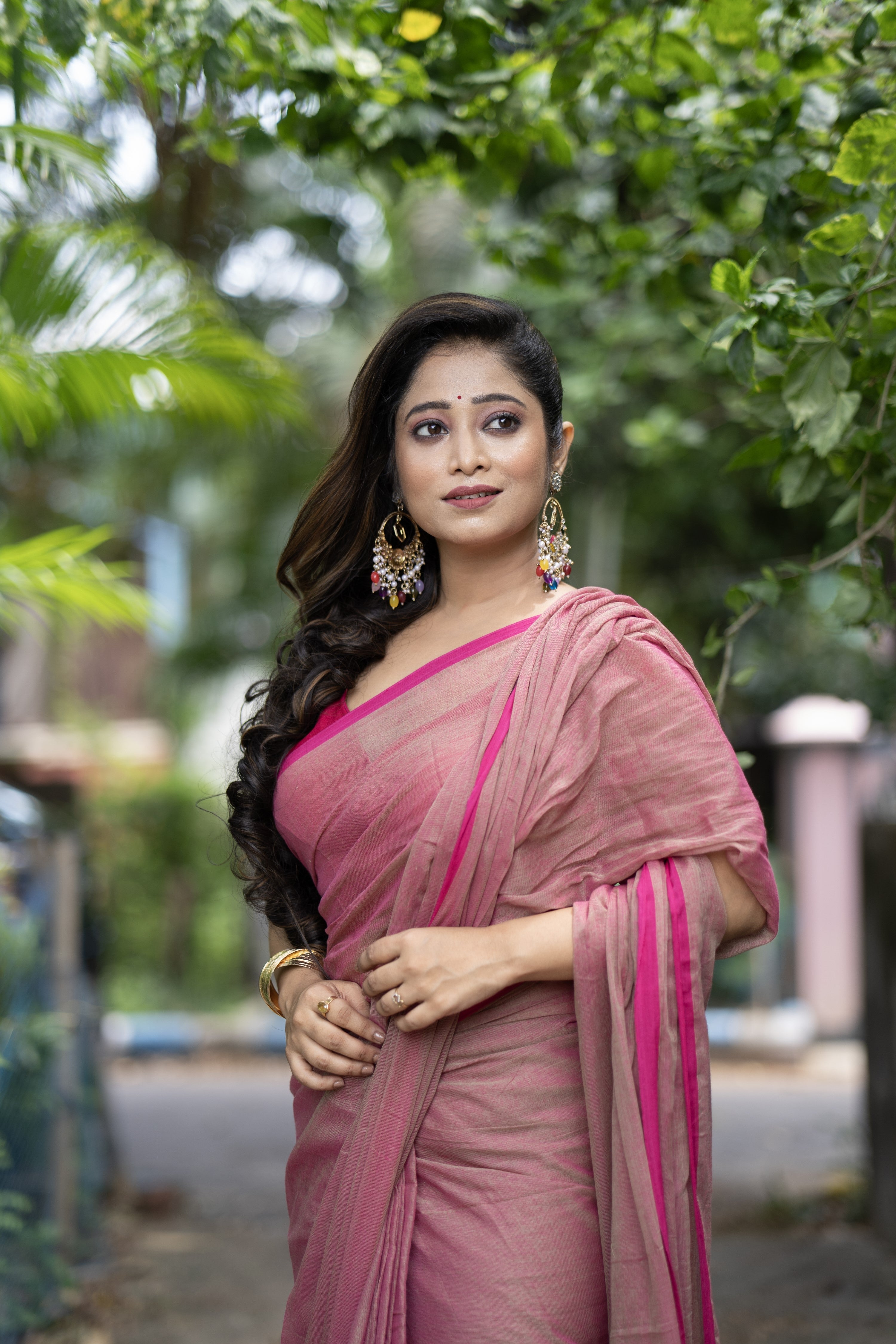 Candy Floss mulmul cotton saree with blouse piece