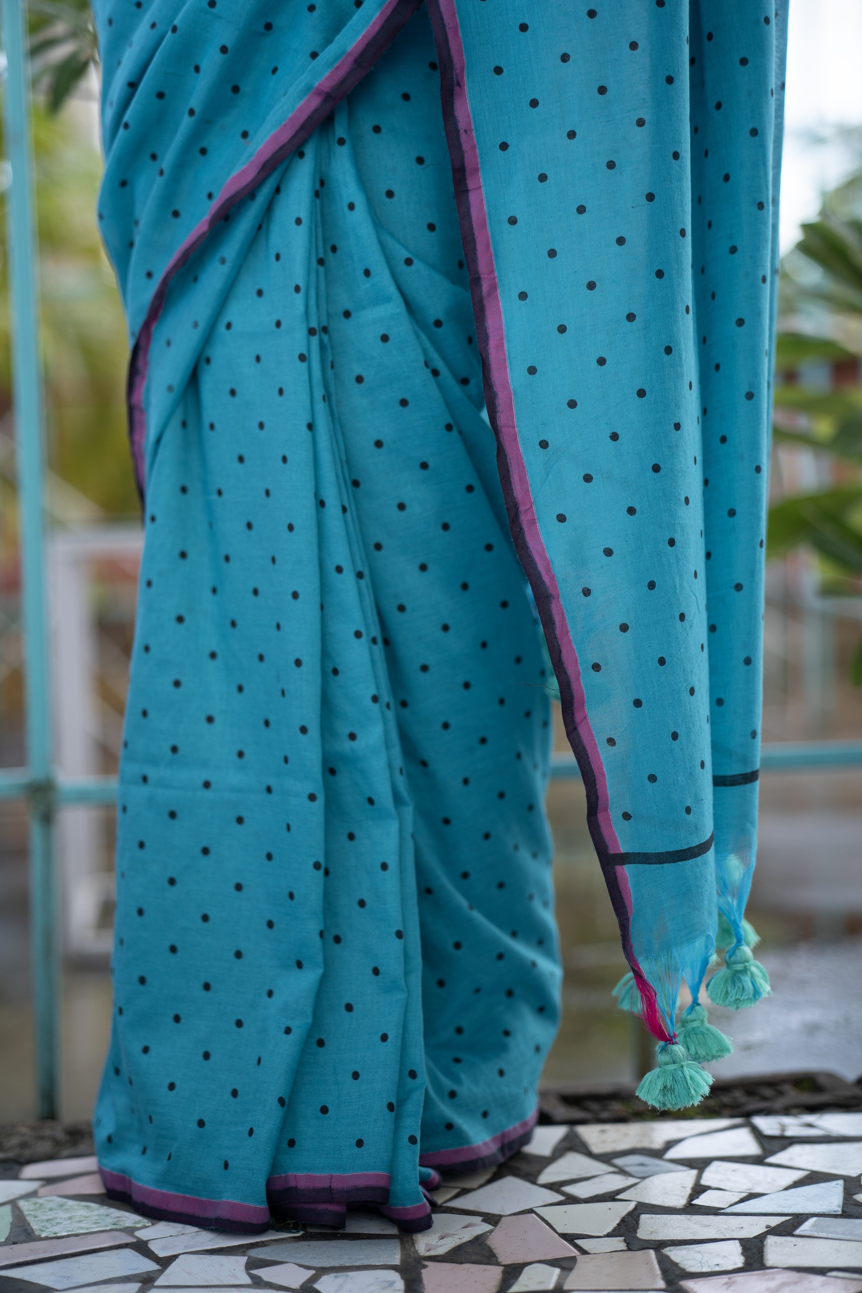 Blue Buti Cotton Sarees