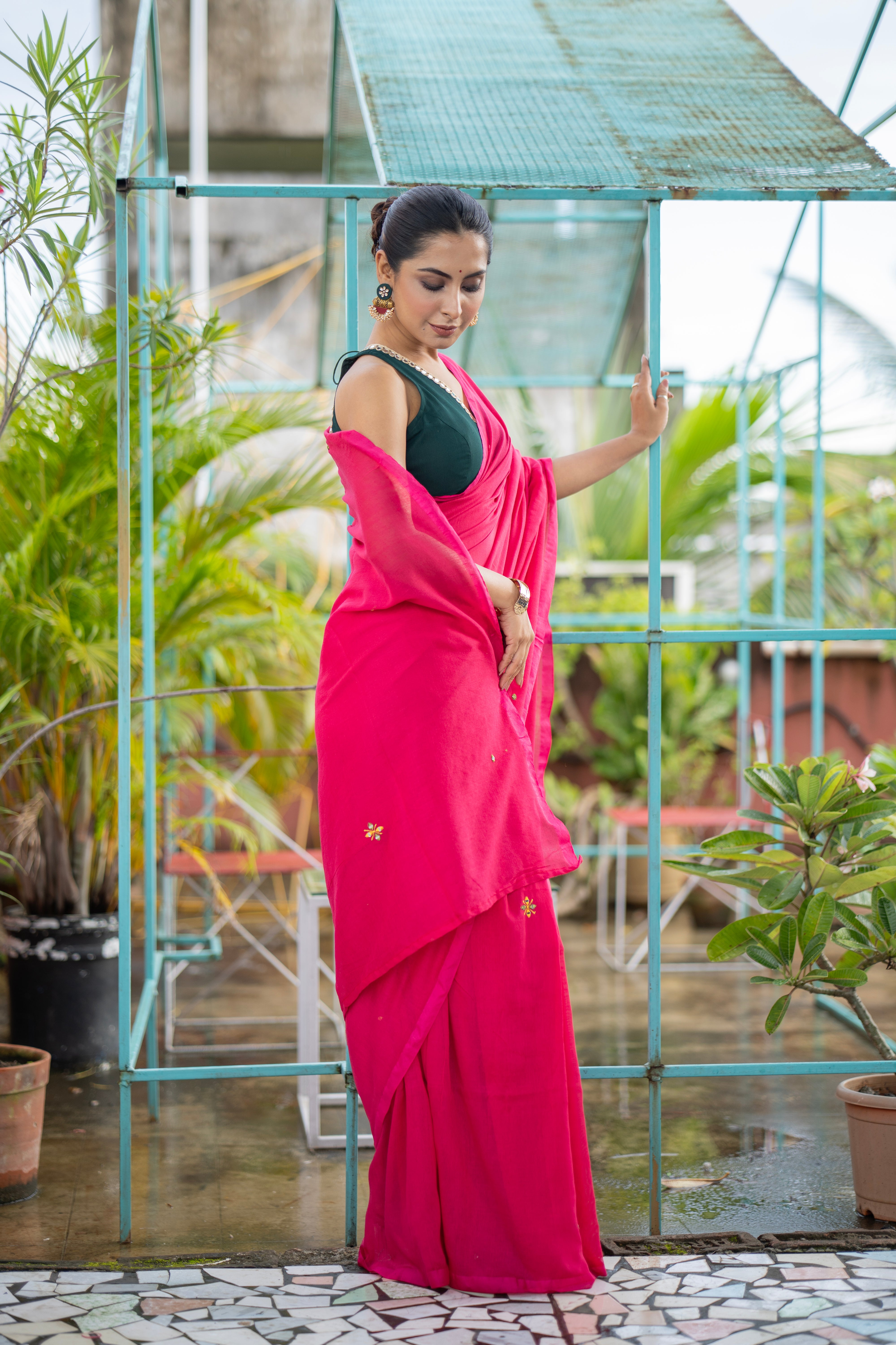 Rani Pure mul Cotton Hand Woven Saree