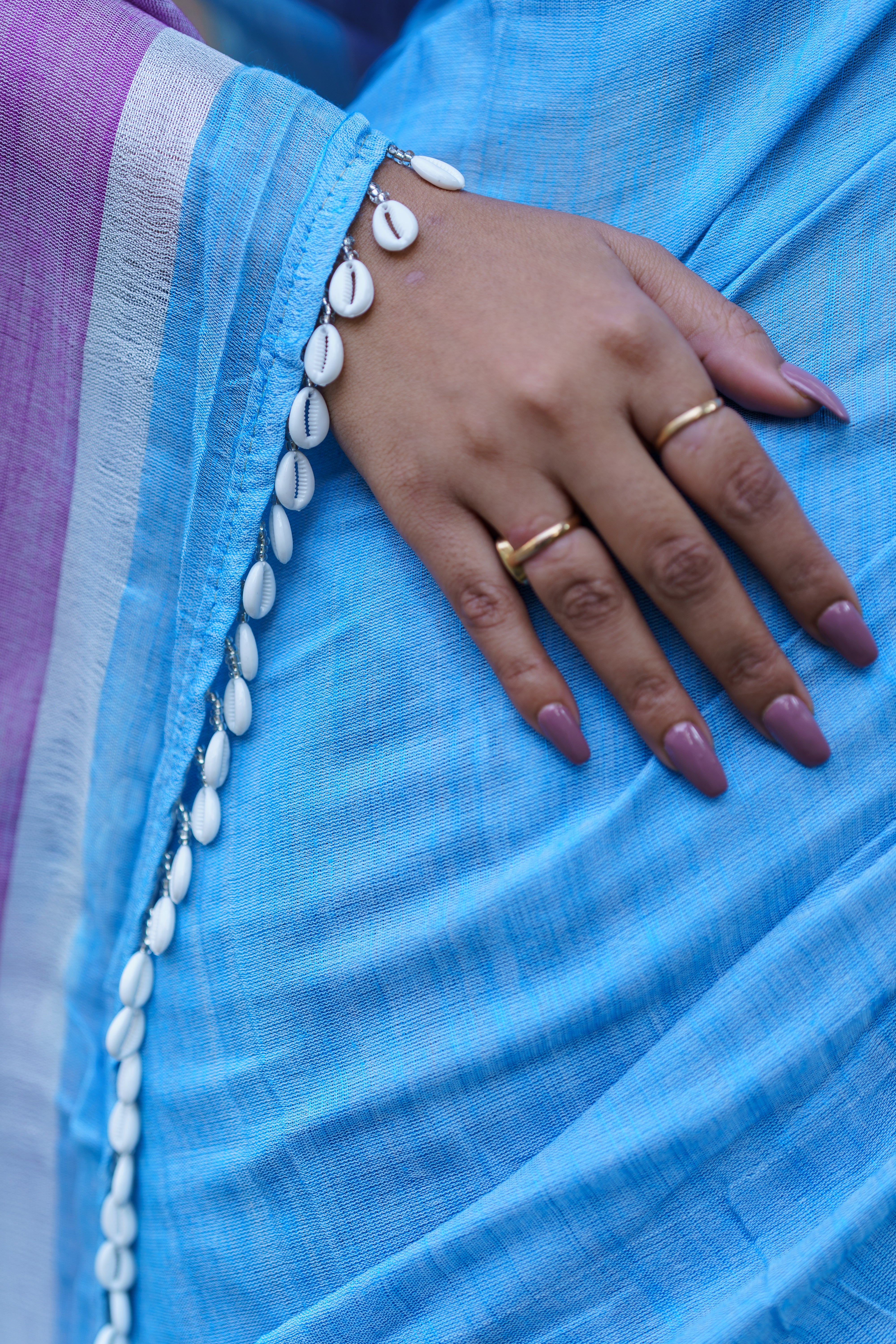 Sky Blue Premium soft Cotton Saree