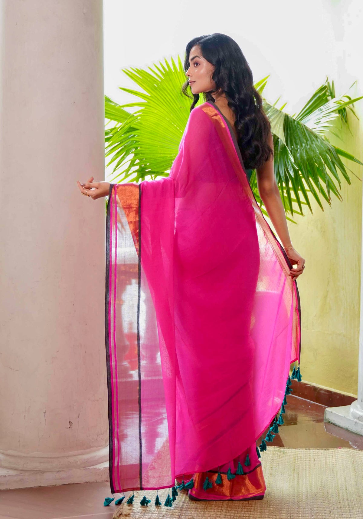 Rani Mul Mul Cotton Saree With blouse piece