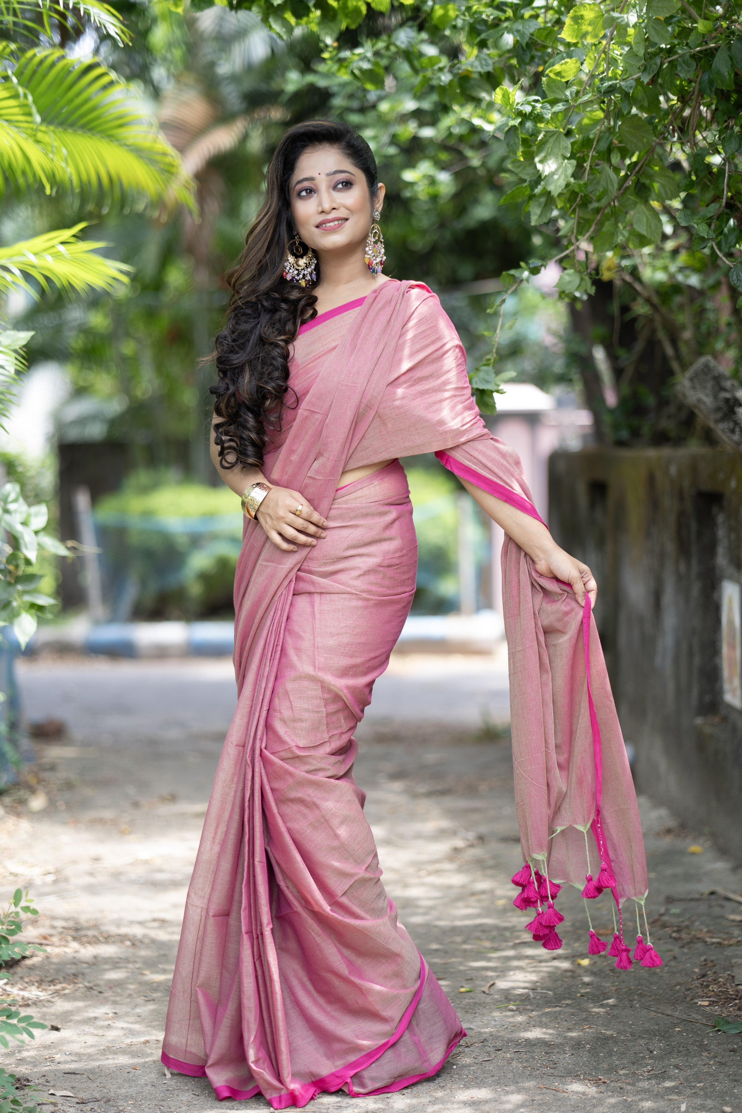 Candy Floss  mulmul cotton saree with blouse piece